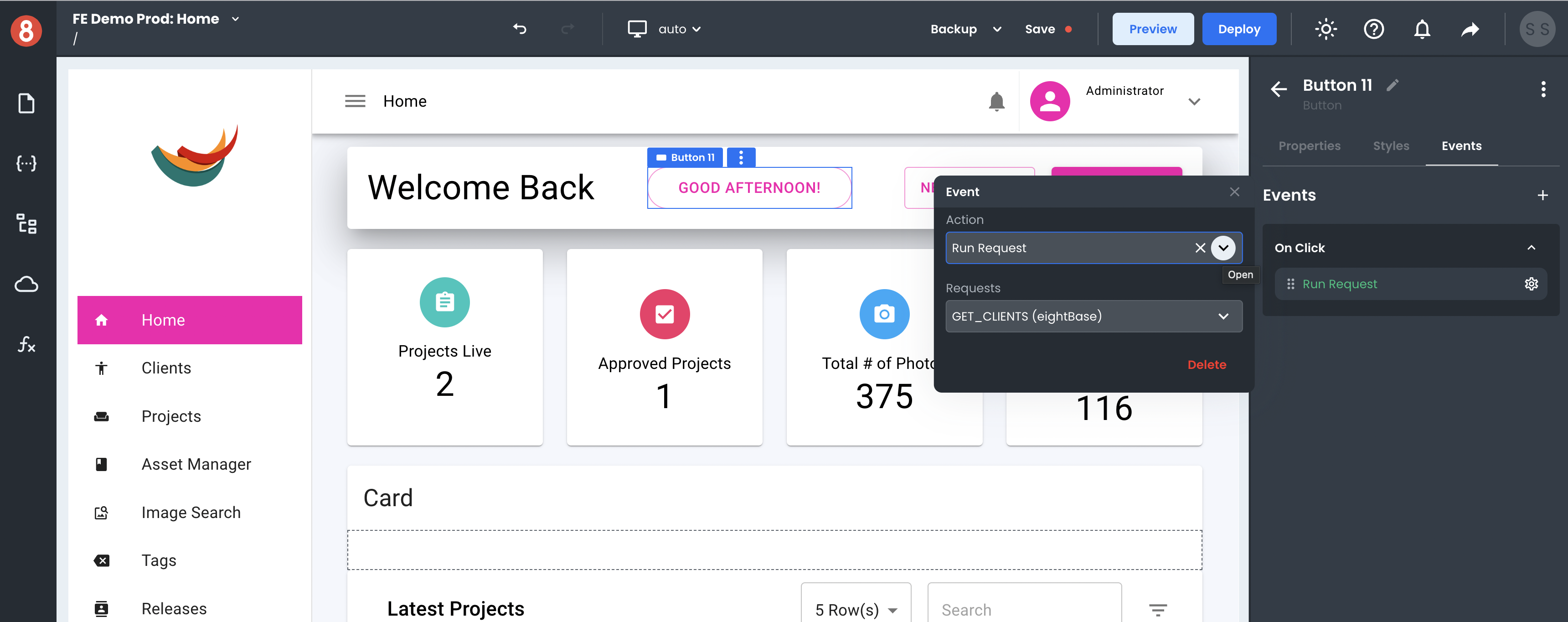 App Builder&#39;s Component Events