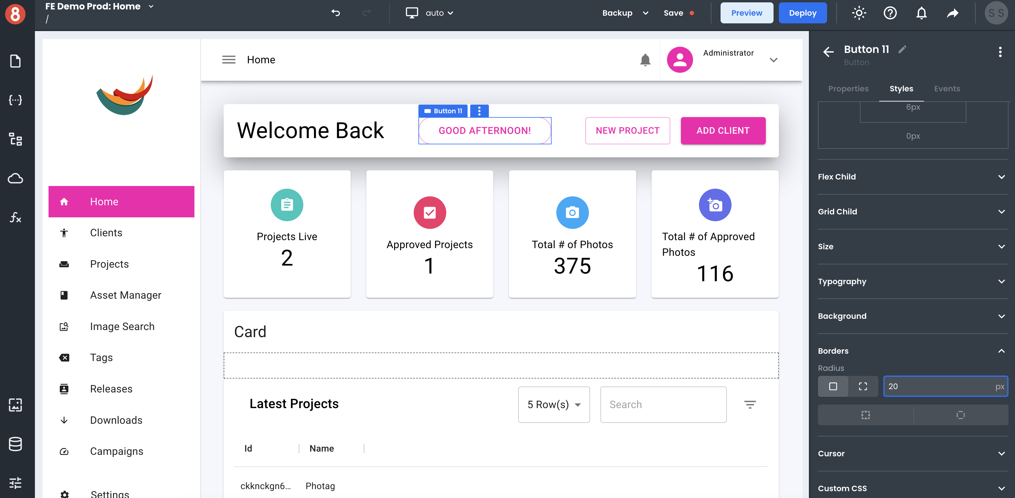 App Builders Component Styles