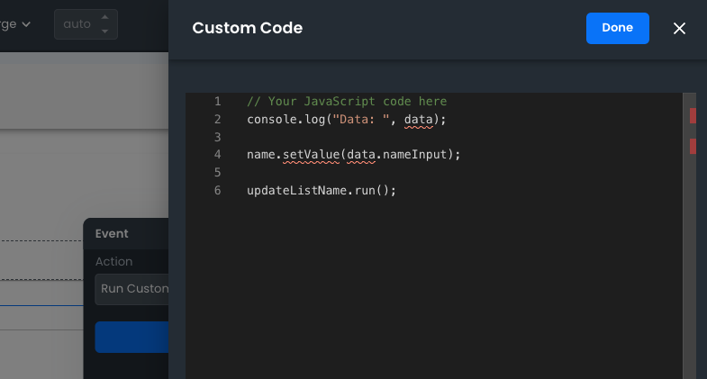 Javascript code