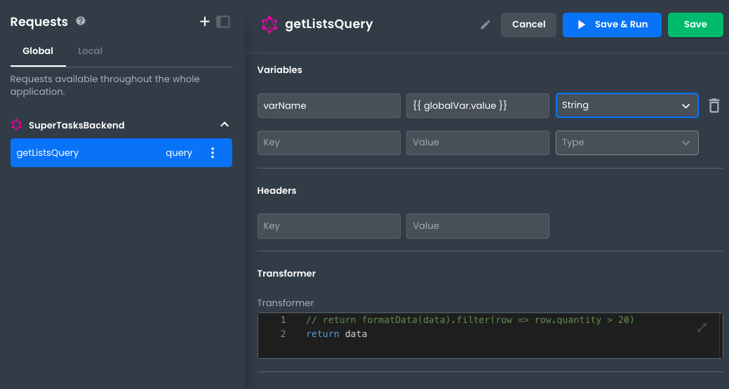 Setting variables
