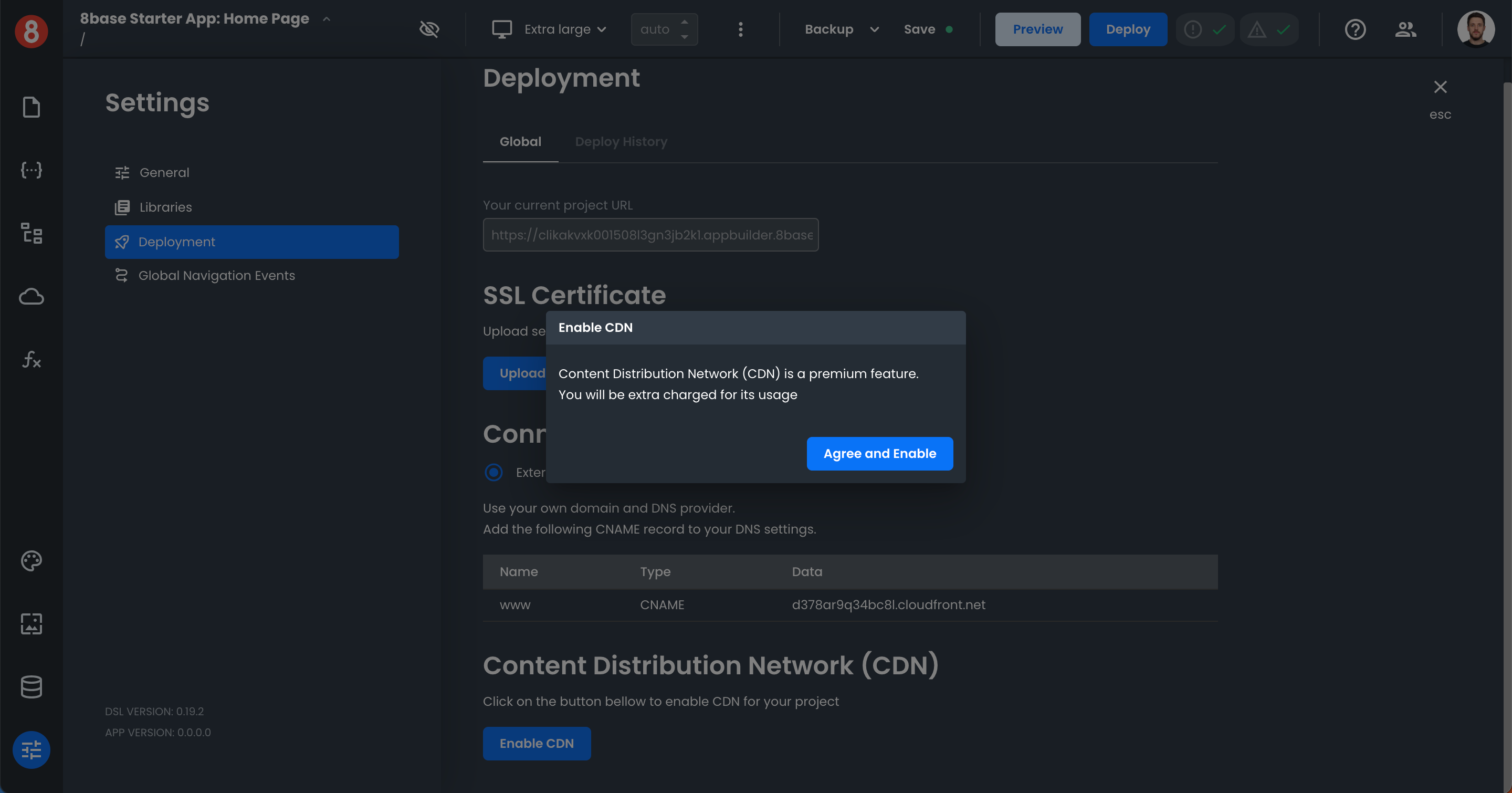 Enabling CDN in App Builder