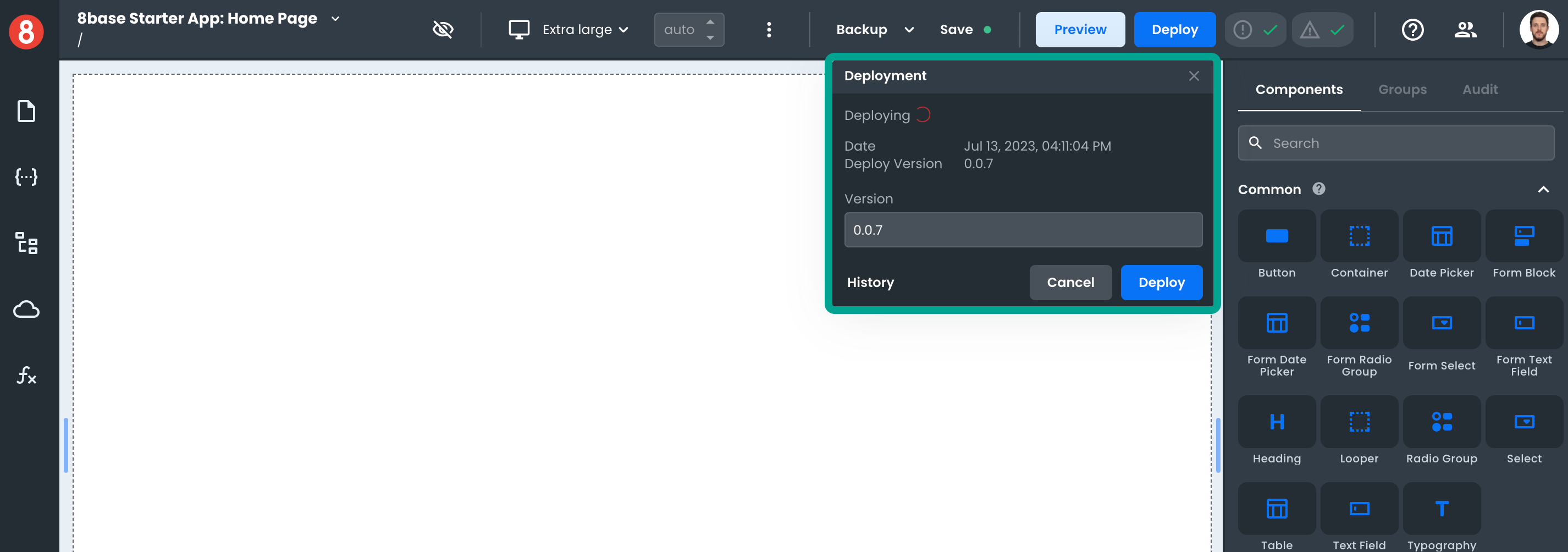 Deploy dropdown