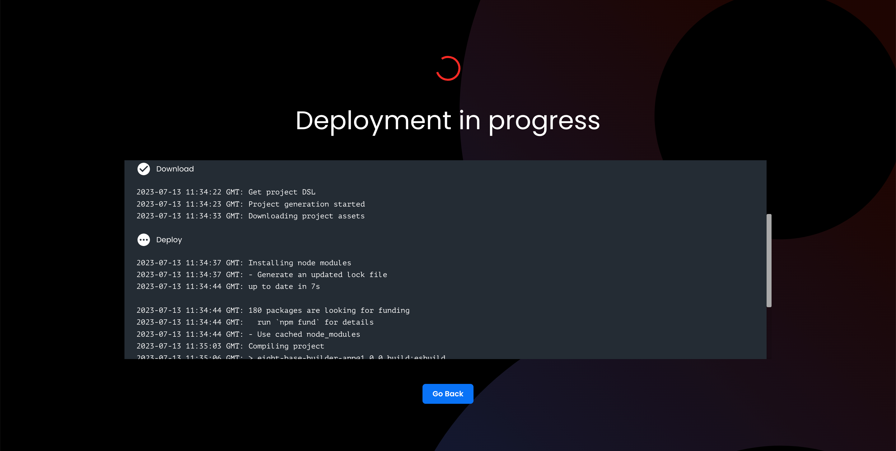 Deploy pending process
