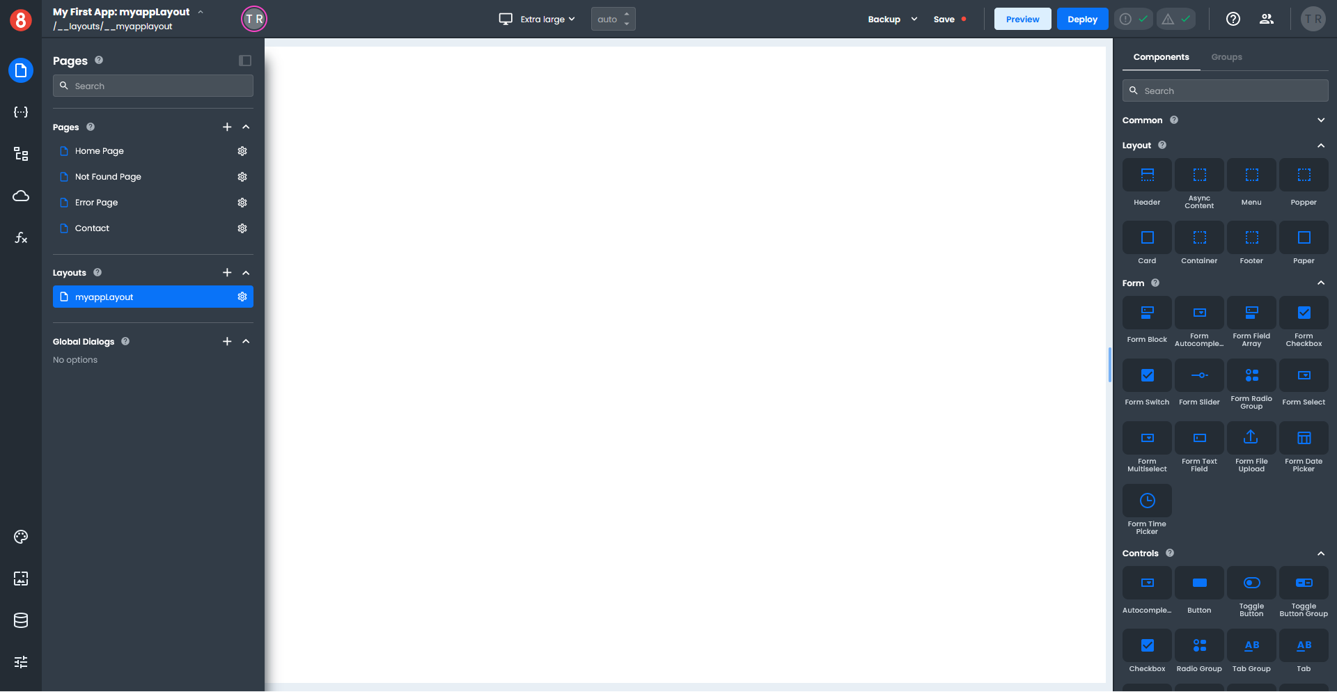 App Builder Layouts Edit Layout 