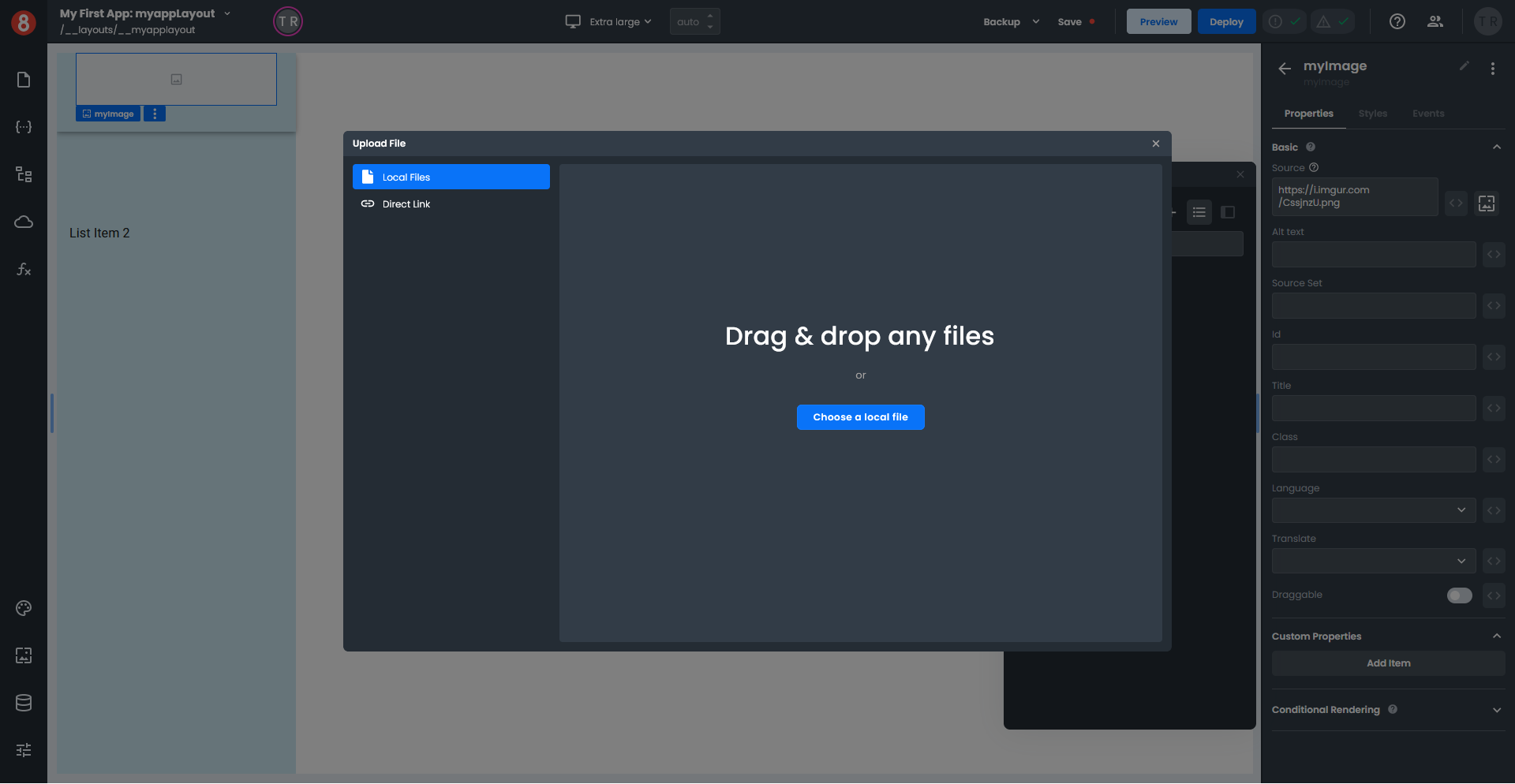 App Builder Layouts Header Add Image 