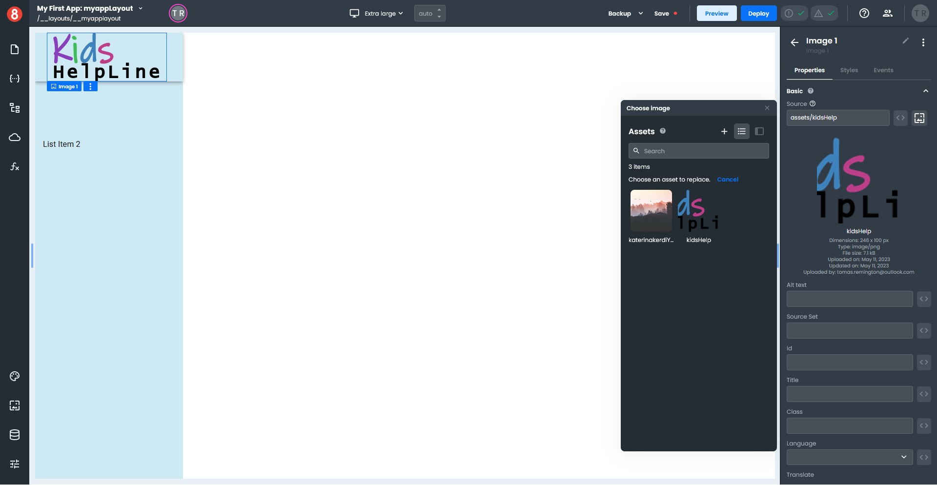 App Builder Layouts Header Choose Image 