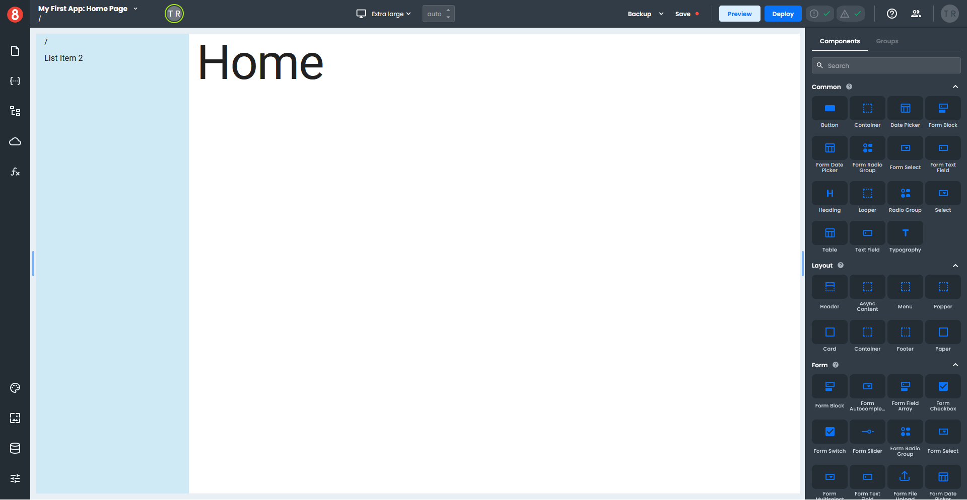 App Builder Layouts Page Path