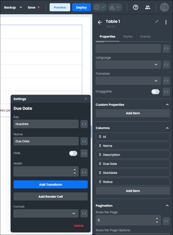 Adjusting Columns
