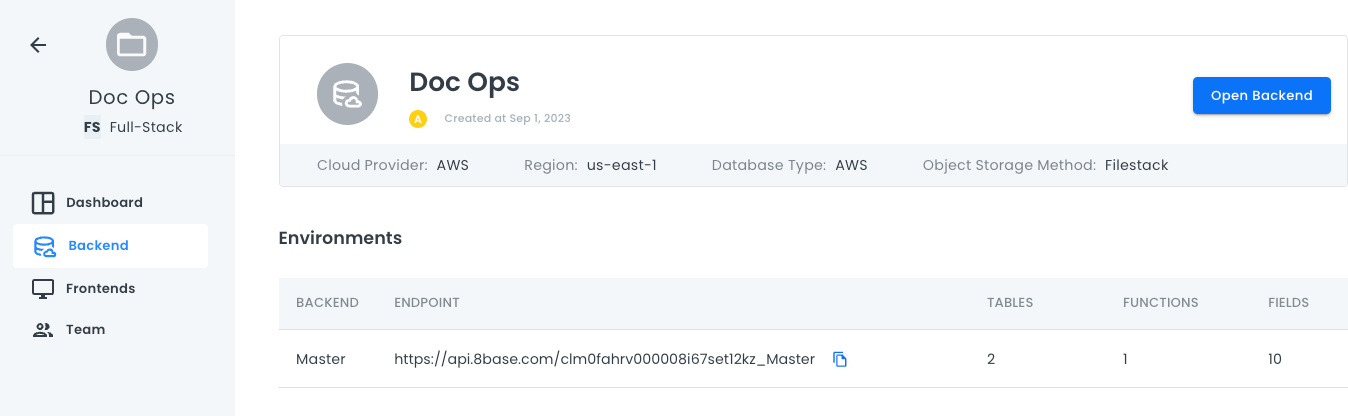 Backend Details