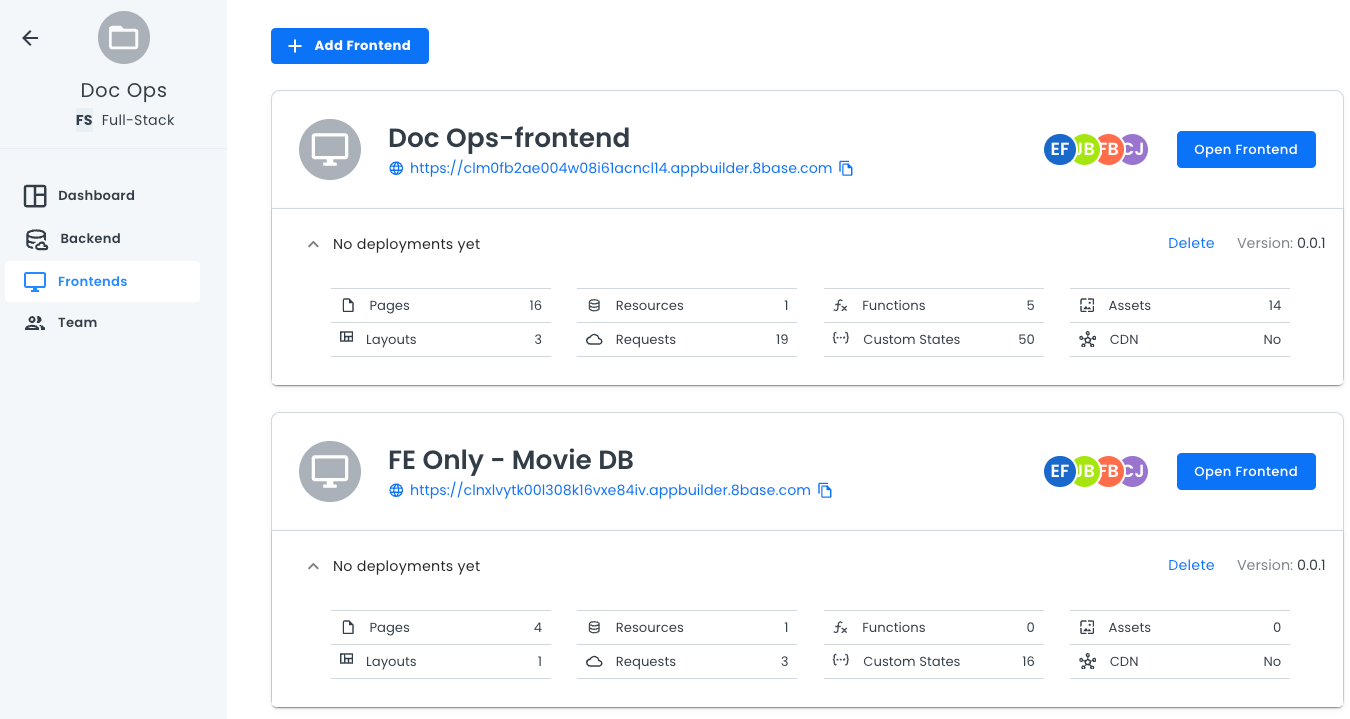 Frontend Details